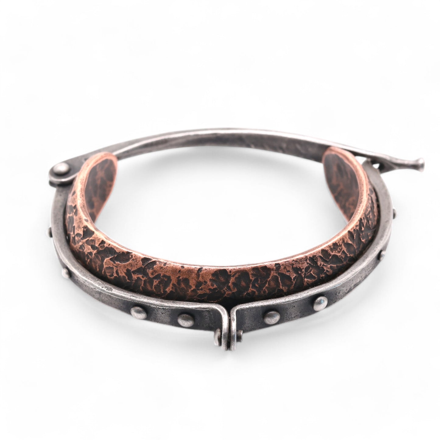 JM Copper and Stainless Steel Bracelet with a clasp