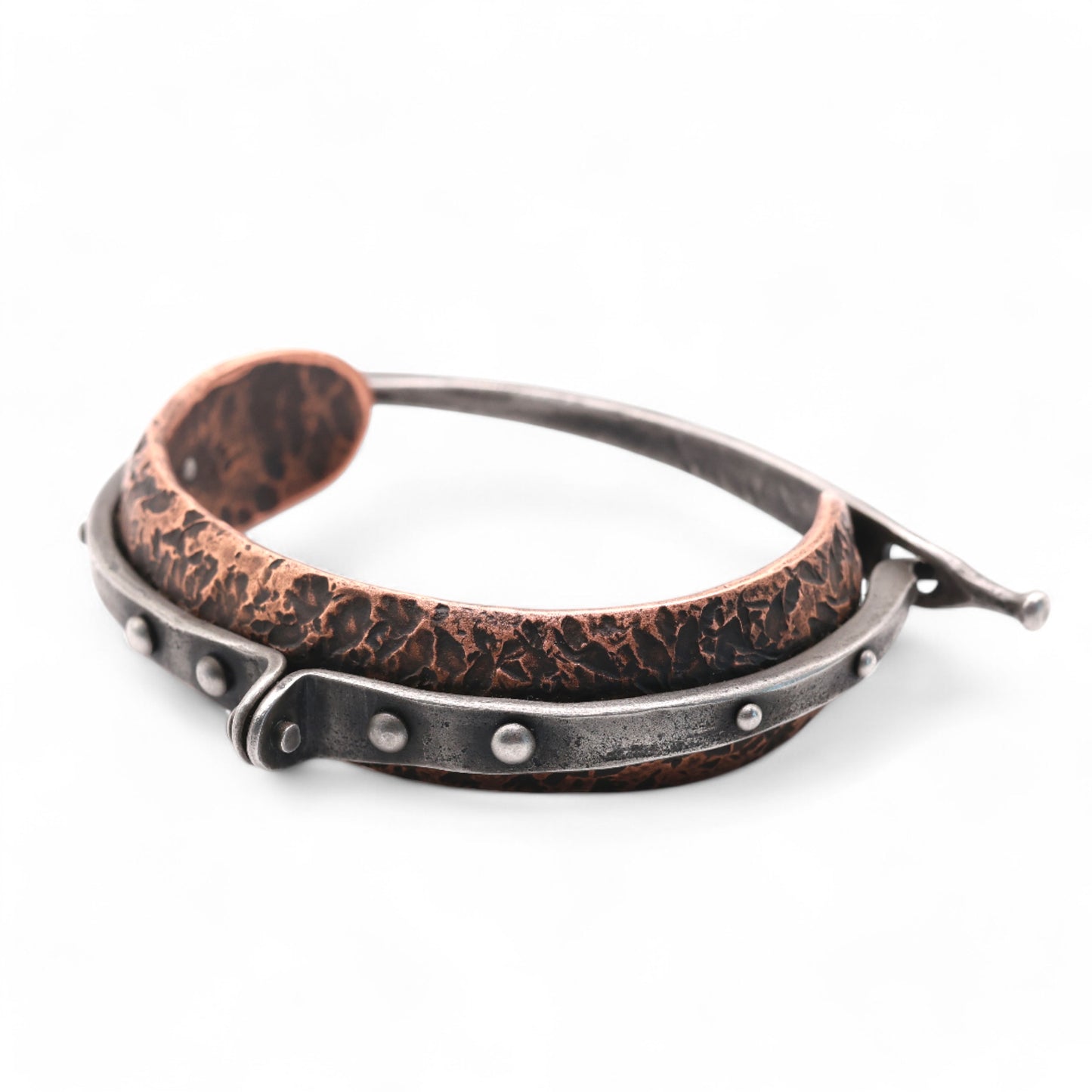 JM Copper and Stainless Steel Bracelet with a clasp