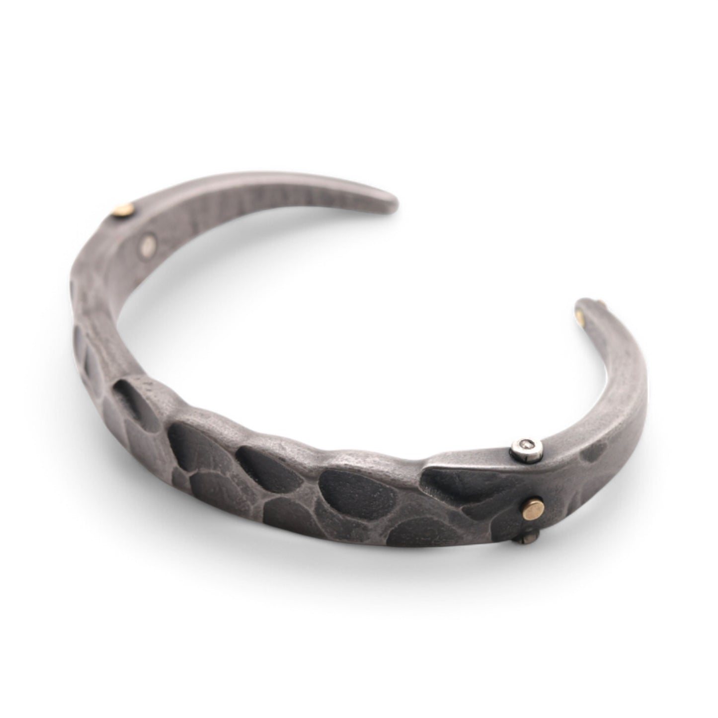 Stainless Steel Cuff with Diamonds