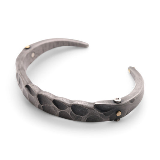 Stainless Steel Cuff with Diamonds