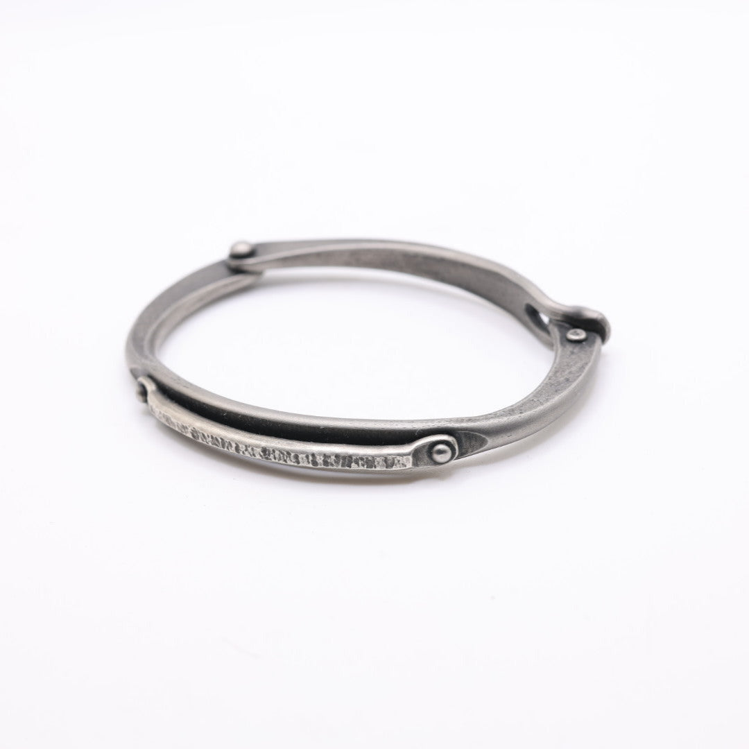 Everyday Stainless Steel Bracelet with a clasp and Sterling Silver inlay