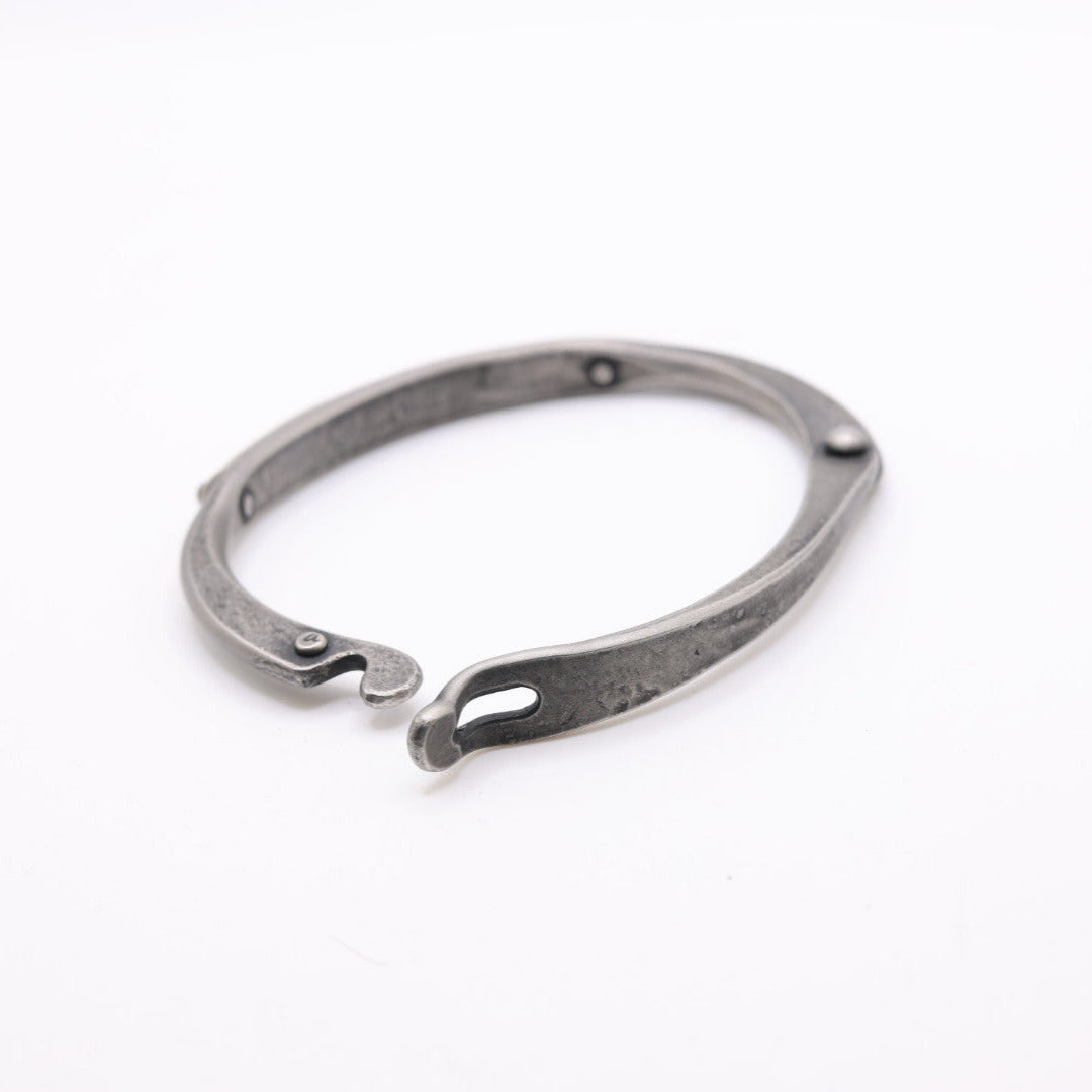 Everyday Stainless Steel Bracelet with a clasp and Sterling Silver inlay