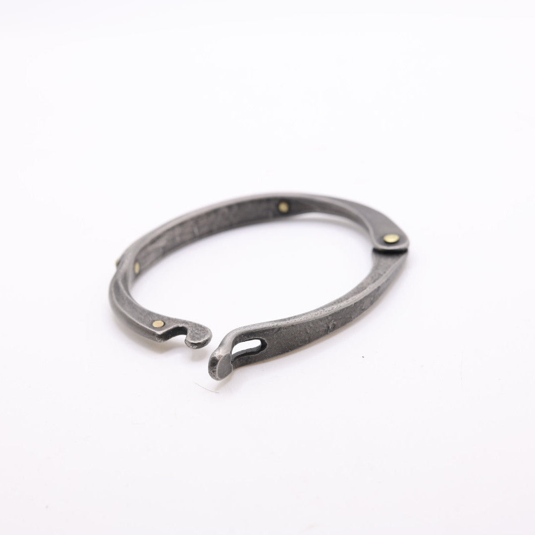 Everyday Stainless Steel Bracelet with a clasp and Sterling Silver inlay