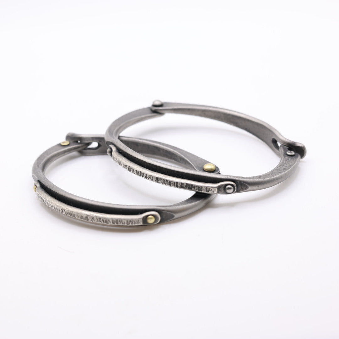Everyday Stainless Steel Bracelet with a clasp and Sterling Silver inlay
