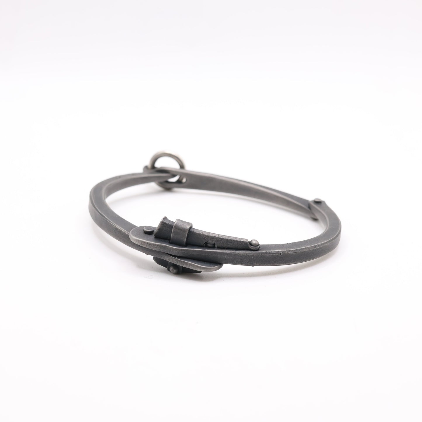 Hand-Forged "Industrial" Stainless Steel Bracelet with a clasp