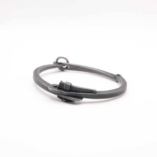 Hand-Forged "Industrial" Stainless Steel Bracelet with a clasp