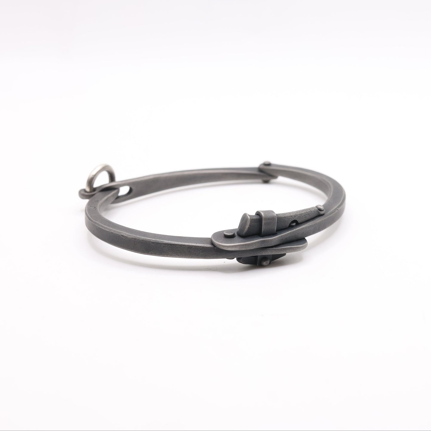 Hand-Forged "Industrial" Stainless Steel Bracelet with a clasp