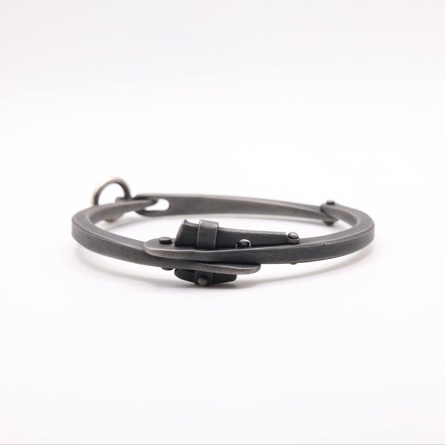 Hand-Forged "Industrial" Stainless Steel Bracelet with a clasp