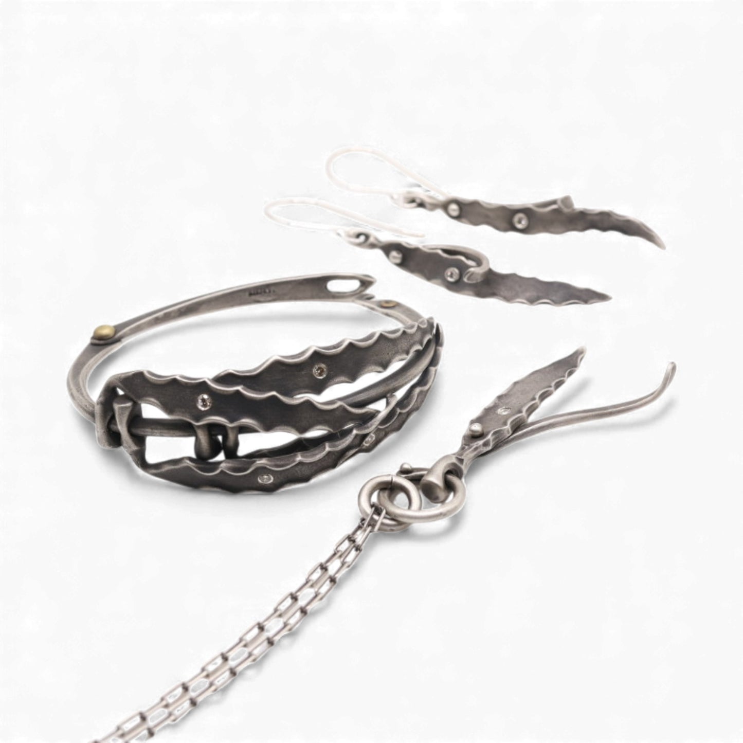 Sterling Silver Diamond Thistle Bracelet