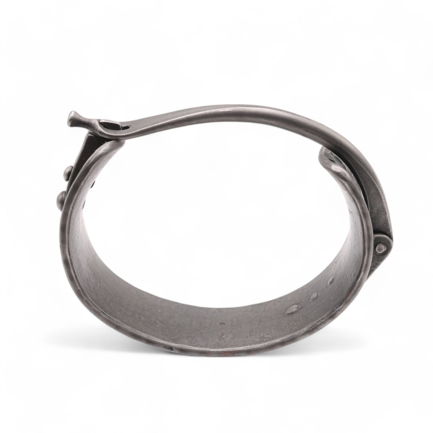 Wide textured stainless steel Bracelet with a clasp #1