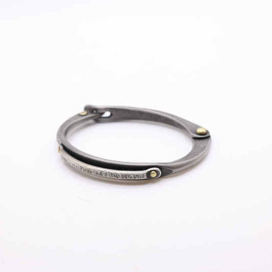 Everyday Stainless Steel Bracelet with a clasp and Sterling Silver inlay