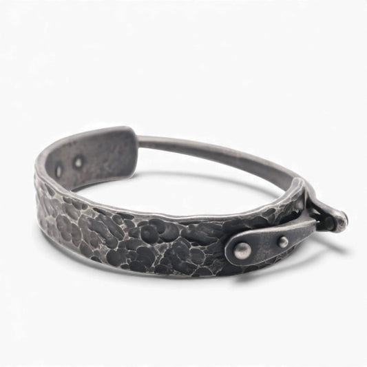 Classic hand-forged Stainless Steel Bracelet with a clasp