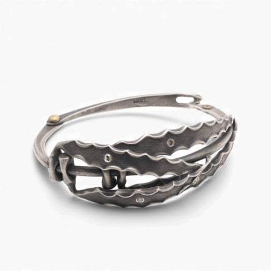 Sterling Silver Diamond Thistle Bracelet