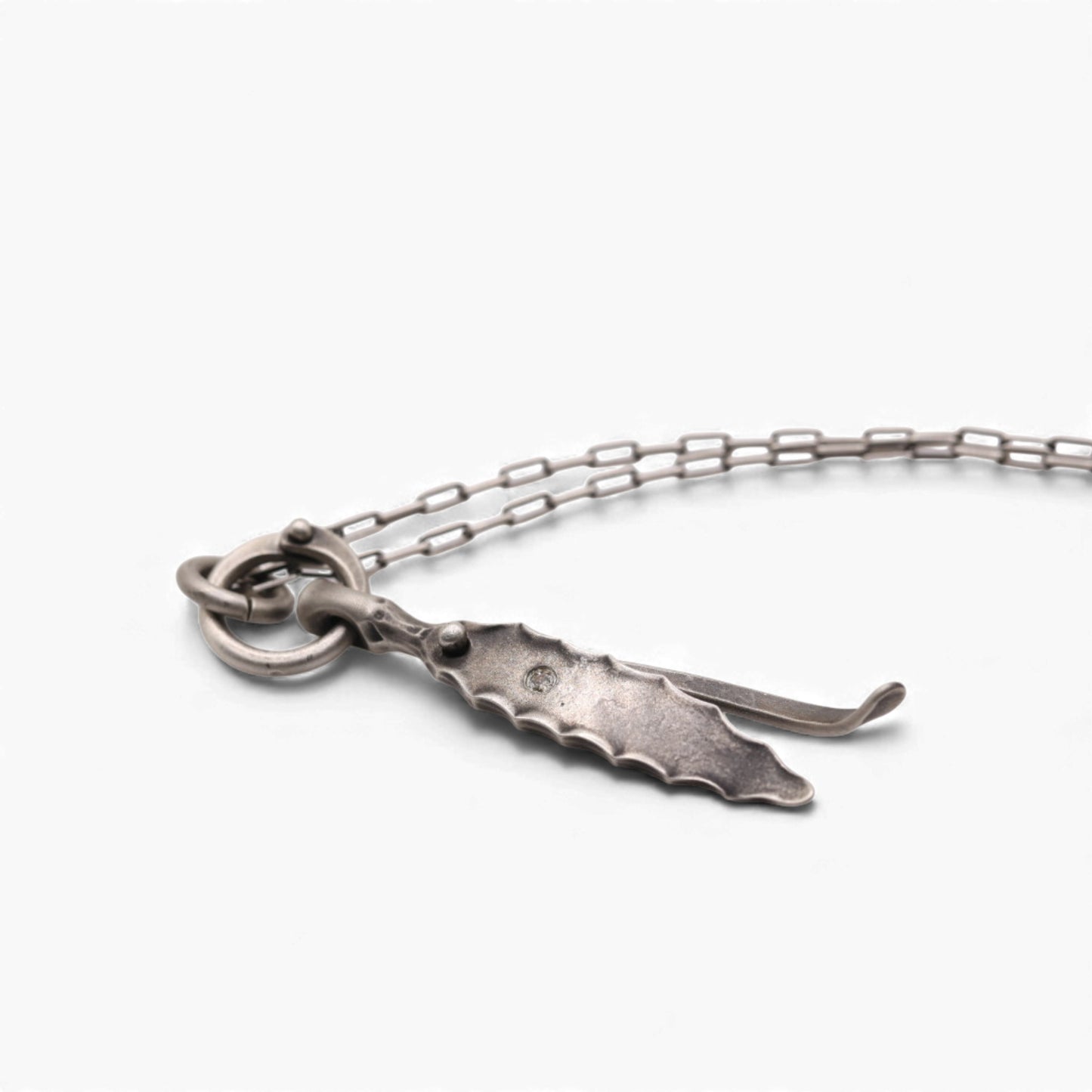 Sterling Silver Diamond Thistle Pendant