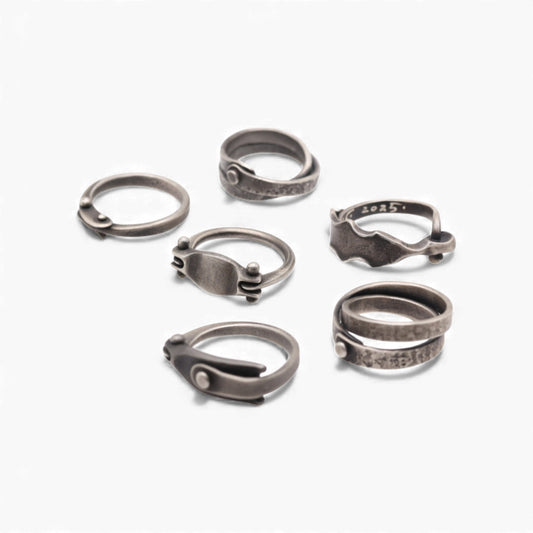 Hand-forged sterling silver rings